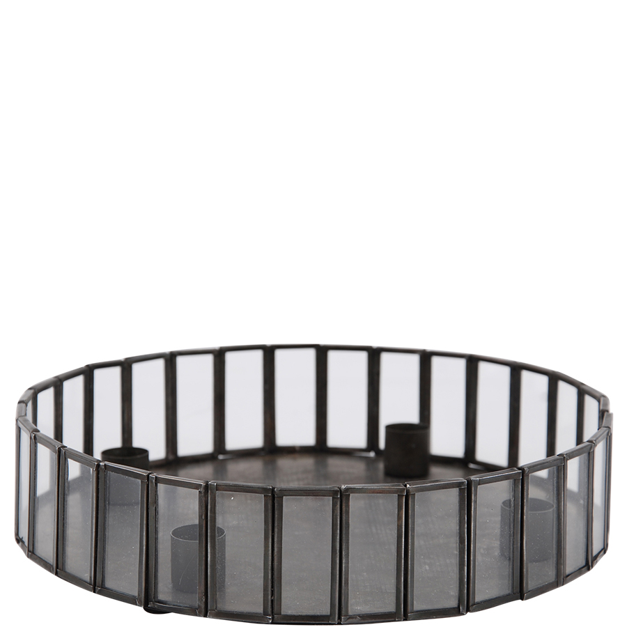 Ljusstake Marion i glas & järn 25,5x6cm