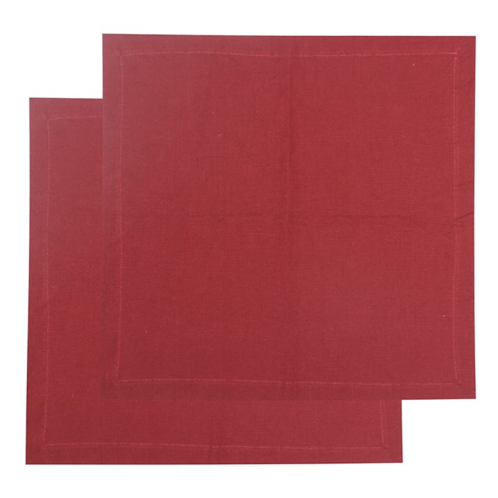 Tygservetter Lukas i 70% linne OEKO-TEX® – röda 45x45cm 2-pack