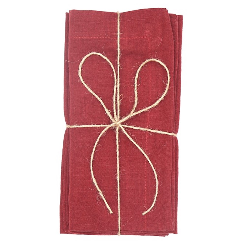 Tygservetter Lukas i 70% linne OEKO-TEX® – röda 45x45cm 2-pack - 2