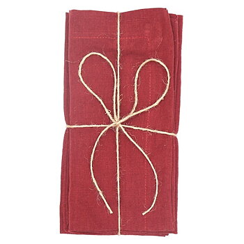 Tygservetter Lukas i 70% linne OEKO-TEX® – röda 45x45cm 2-pack
