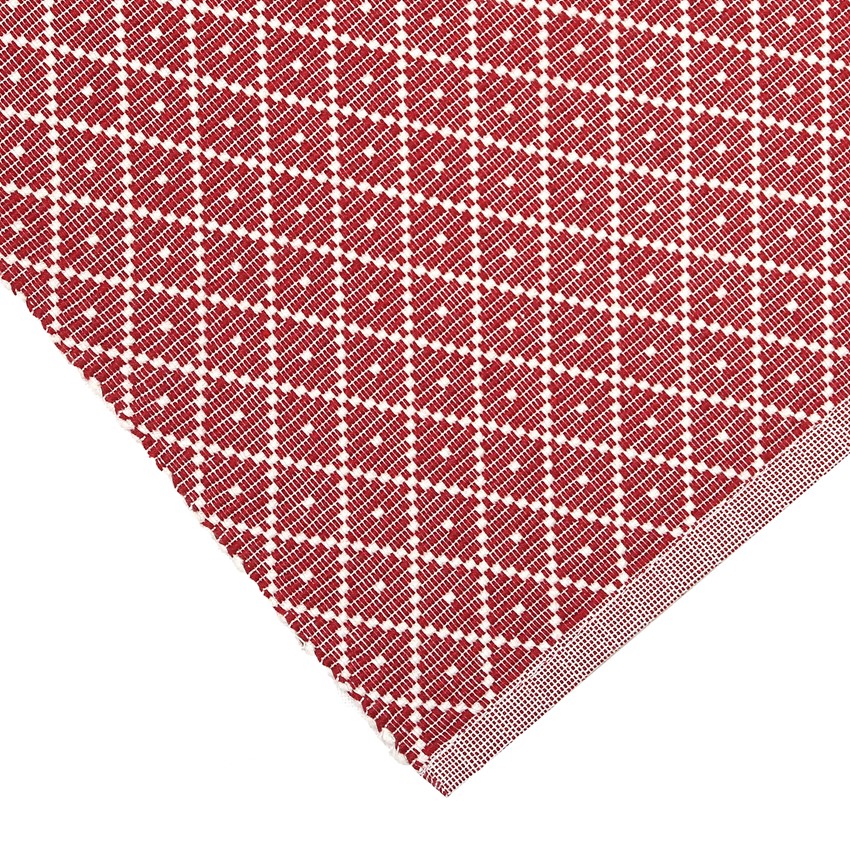 Löpare ELLA Recycled OEKO-TEX® – Mörkröd & beige 15x140cm