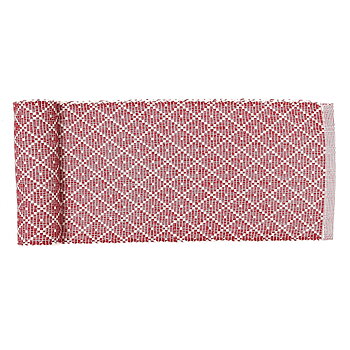 Löpare ELLA Recycled OEKO-TEX® – Mörkröd & beige 15x140cm