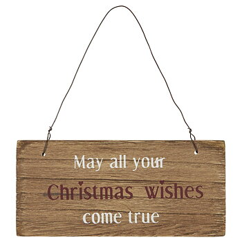 Träskylt – May all your Christmas wishes come true 7x15cm
