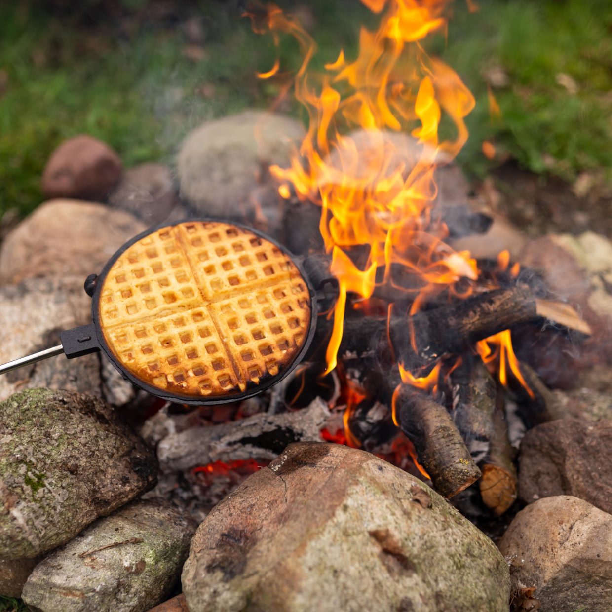 Våffeljärn i gjutjärn för öppen eld & grill - 6
