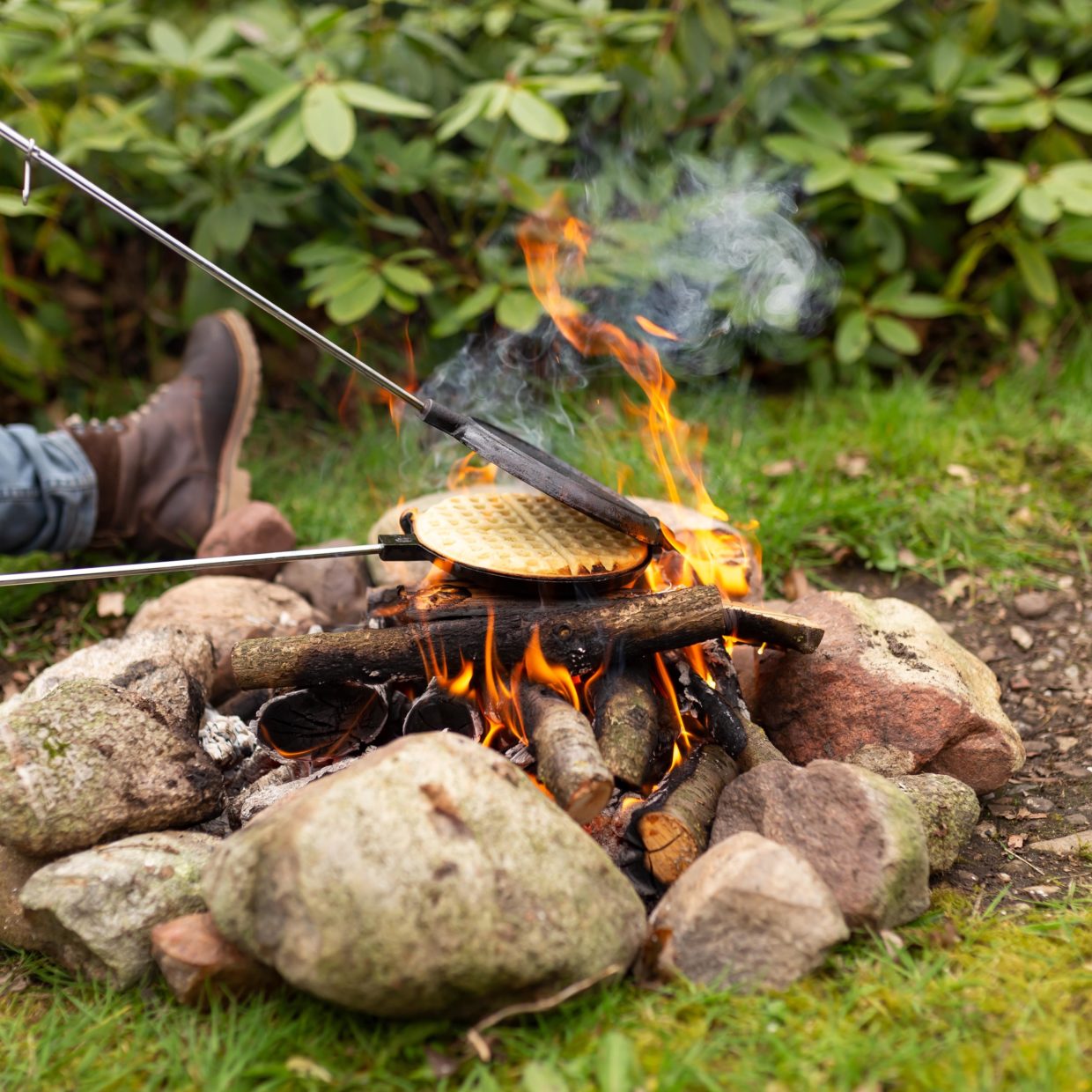 Våffeljärn i gjutjärn för öppen eld & grill - 7