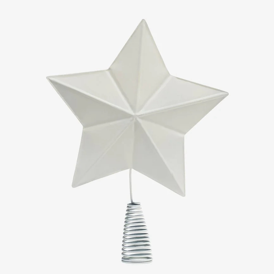 Toppstjärna till julgranen – vit metall H:32cm