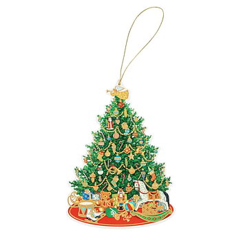 Paketkort utstansad gran – Oh Christmas Tree 4-pack