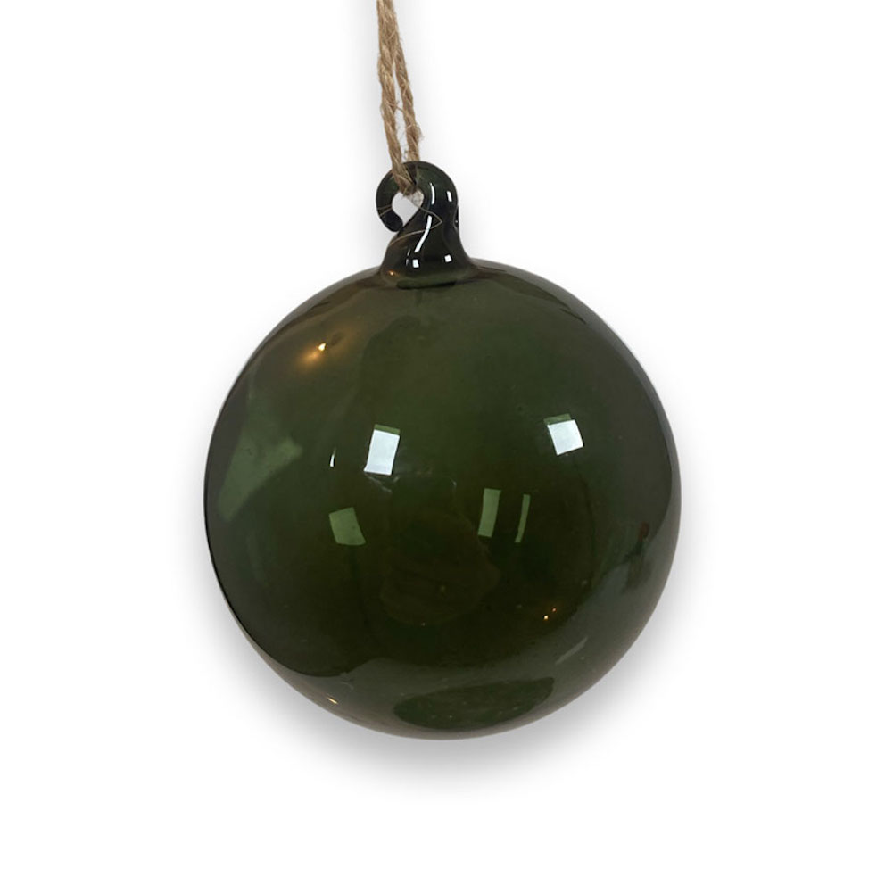 Julkula i munblåst glas – GRÖN stor Ø:10cm - 4