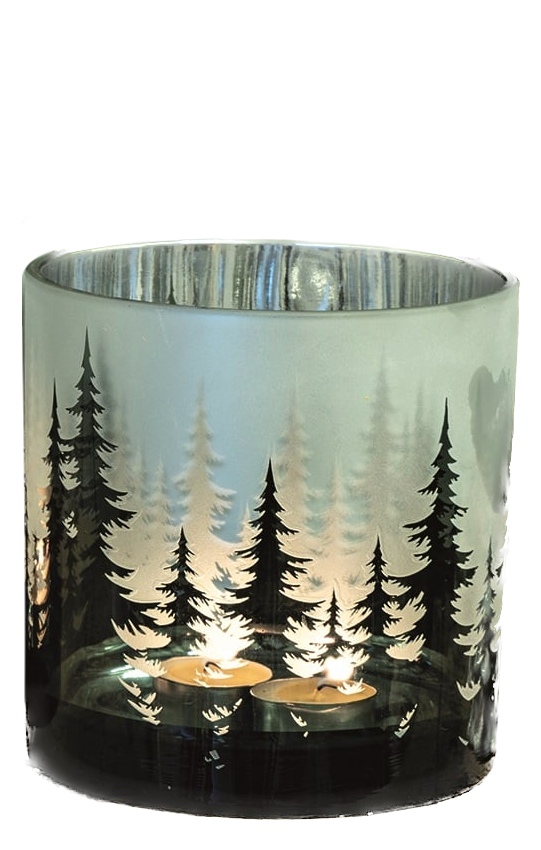 Ljuslykta i glas – Granskog H:15cm pris/st - 3