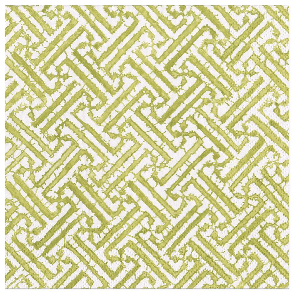 Servetter Middag Fretwork in Moss Green