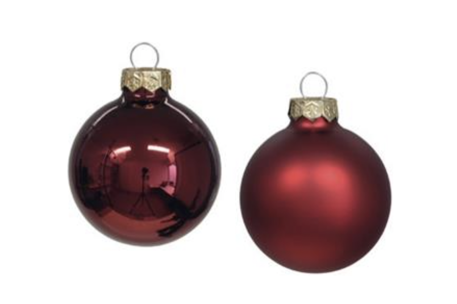 Julkulor BAS i Glas – runda Mörkröda, mix av matta & blanka Ø:8cm 8-pack - 2