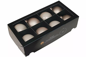 Julkulor BAS i Glas – runda champagne, mix av matta & blanka Ø:8cm 8-pack