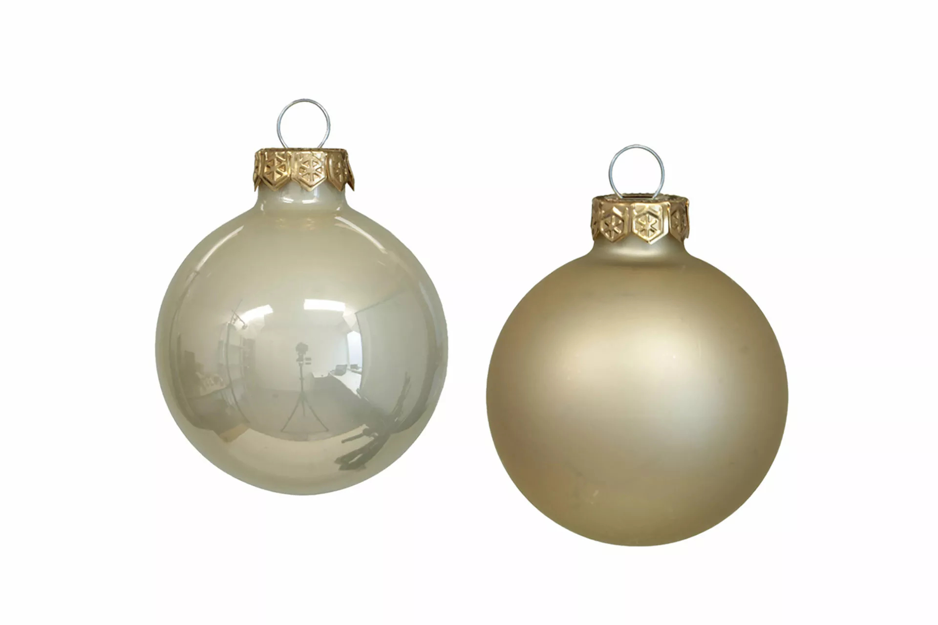 Julkulor BAS i Glas – runda champagne, mix av matta & blanka Ø:8cm 8-pack