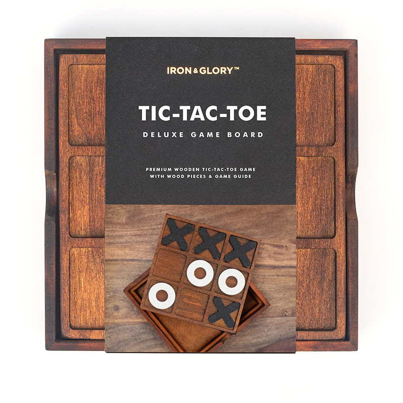 Brädspel Luffarschack "Tre i Rad" – Deluxe Tic-Tac-Toe-bräda i trä - 2