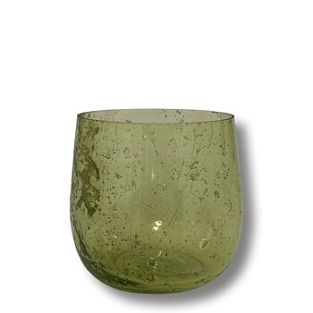 Ljuslykta / ljuskopp DAANA i glas – grön liten 8x8x8cm
