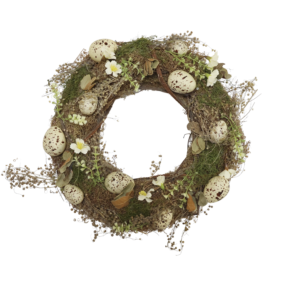Krans Fleur med ägg, rotting, blommor & gräs Ø:35cm - 3