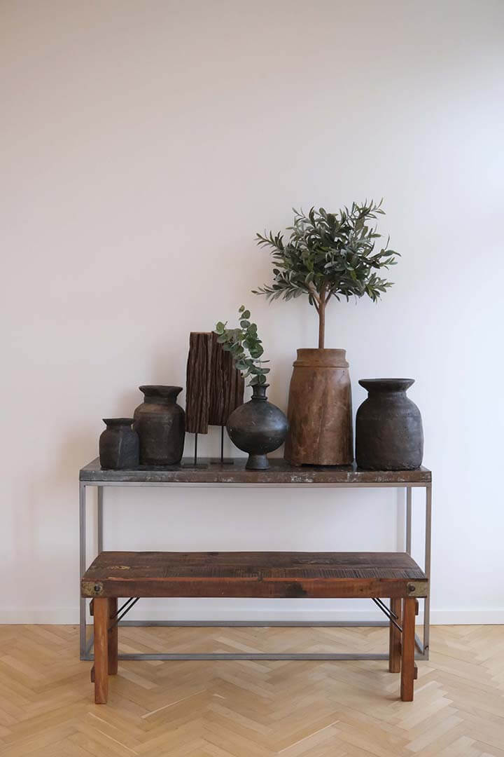 Bänk av återvunnet trä, hopfällbar 119x40x45cm - 7