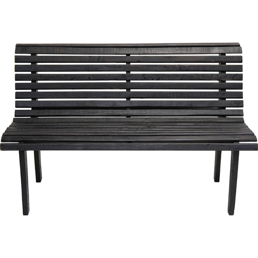 Trädgårdsbänk av återvunnet trä, svart 132x57x84cm