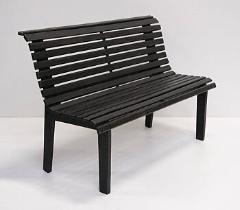 Trädgårdsbänk av återvunnet trä, svart 132x57x84cm