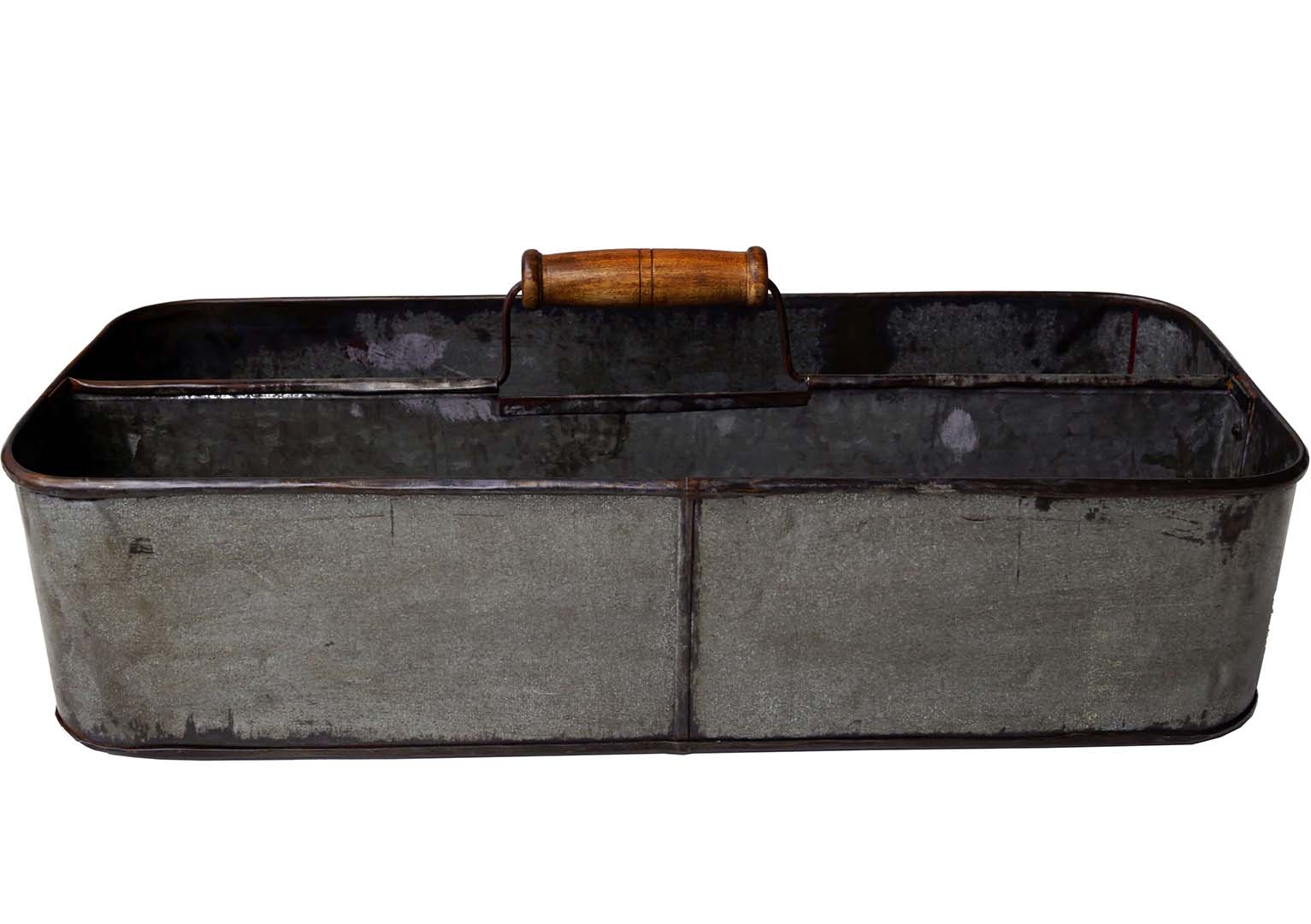 Förvaringslåda / korg AGUSTIN i järn med trähandtag 24x57x22cm - 3