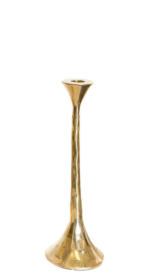 Ljusstake GOLD TRUMPET i ren mässing Liten h:30cm - 5