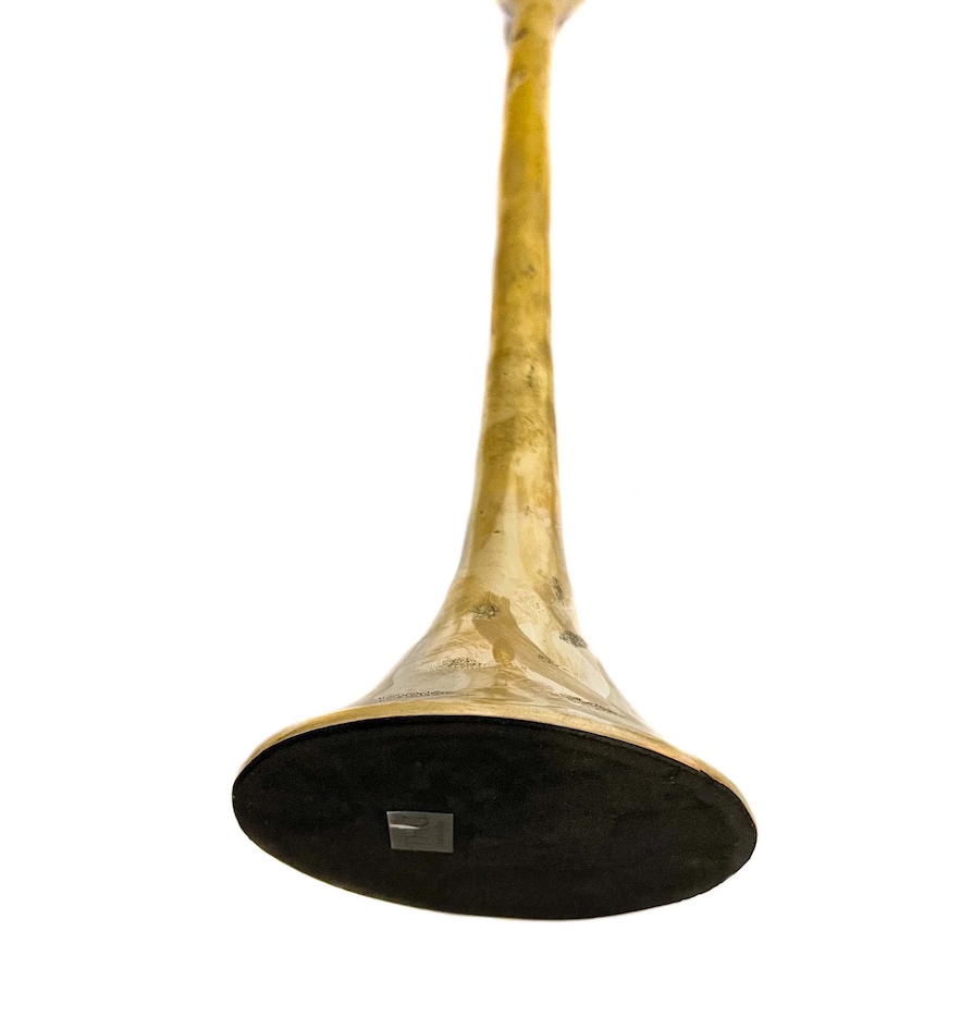 Ljusstake GOLD TRUMPET i ren mässing Liten h:30cm - 4