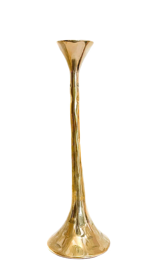 Ljusstake GOLD TRUMPET i ren mässing Liten h:30cm - 2