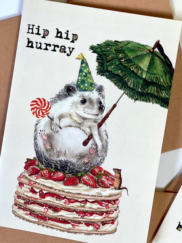 Presentkort med kuvert – Hip Hip Hurray 9x13cm - 3