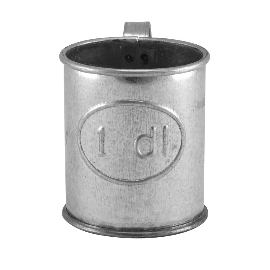 Litermått 1 dl i Zink – för dekoration & förvaring - 3
