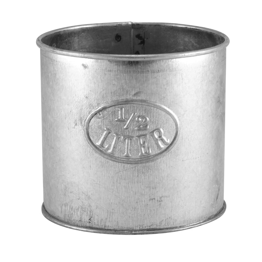 Litermått 1/2 liter i Zink – för dekoration & förvaring - 3