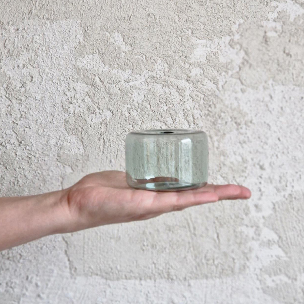 Glasvas CECILE – Smoked green mini 8x5,5cm - 2
