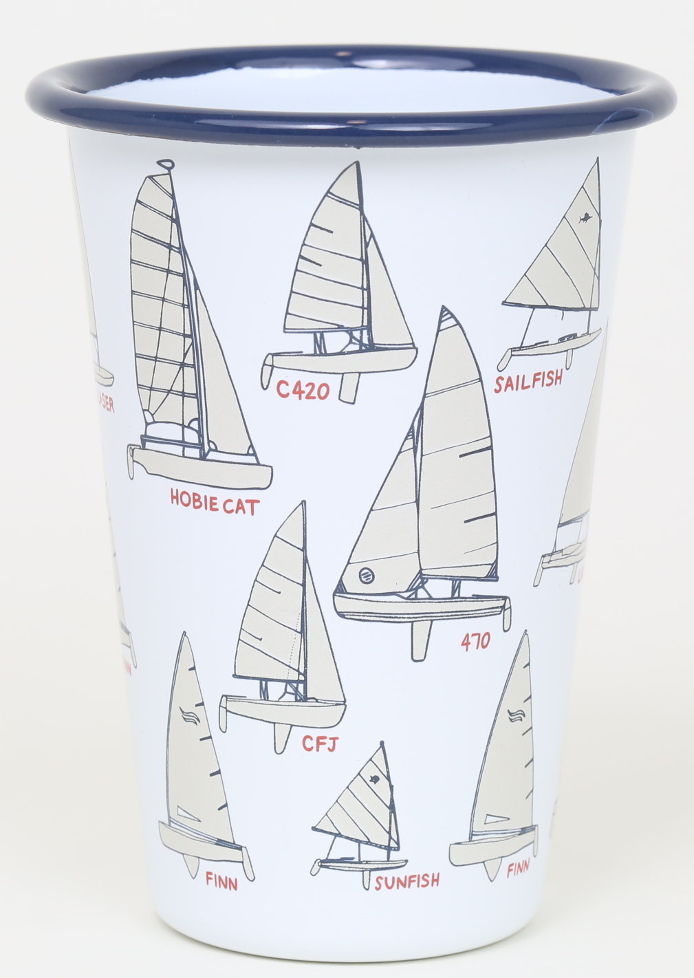 Emaljmugg / Tumbler SEGELBÅTAR – CROW CANYON / FISHS EDDY 414ml