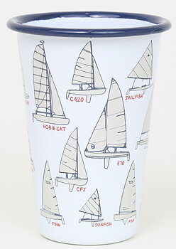 Emaljmugg / Tumbler SEGELBÅTAR – CROW CANYON / FISHS EDDY 414ml