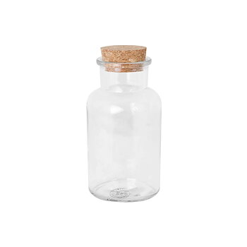 Glasburk med korklock 8x16cm