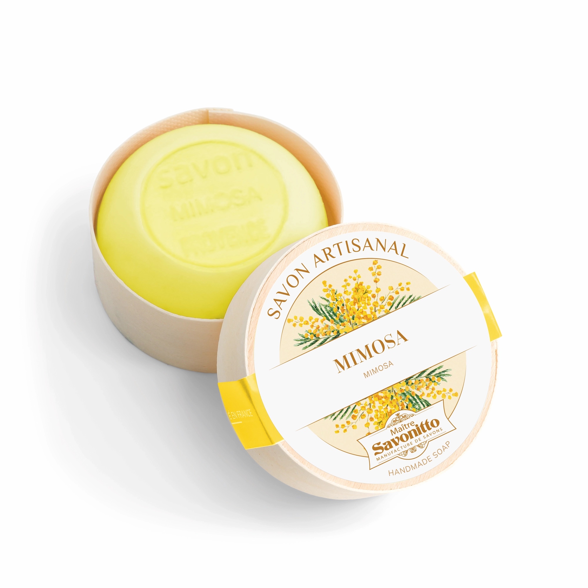 Fast tvål från Provence i fin ask – Mimosa 100g