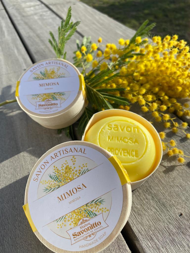 Fast tvål från Provence i fin ask – Mimosa 100g - 2