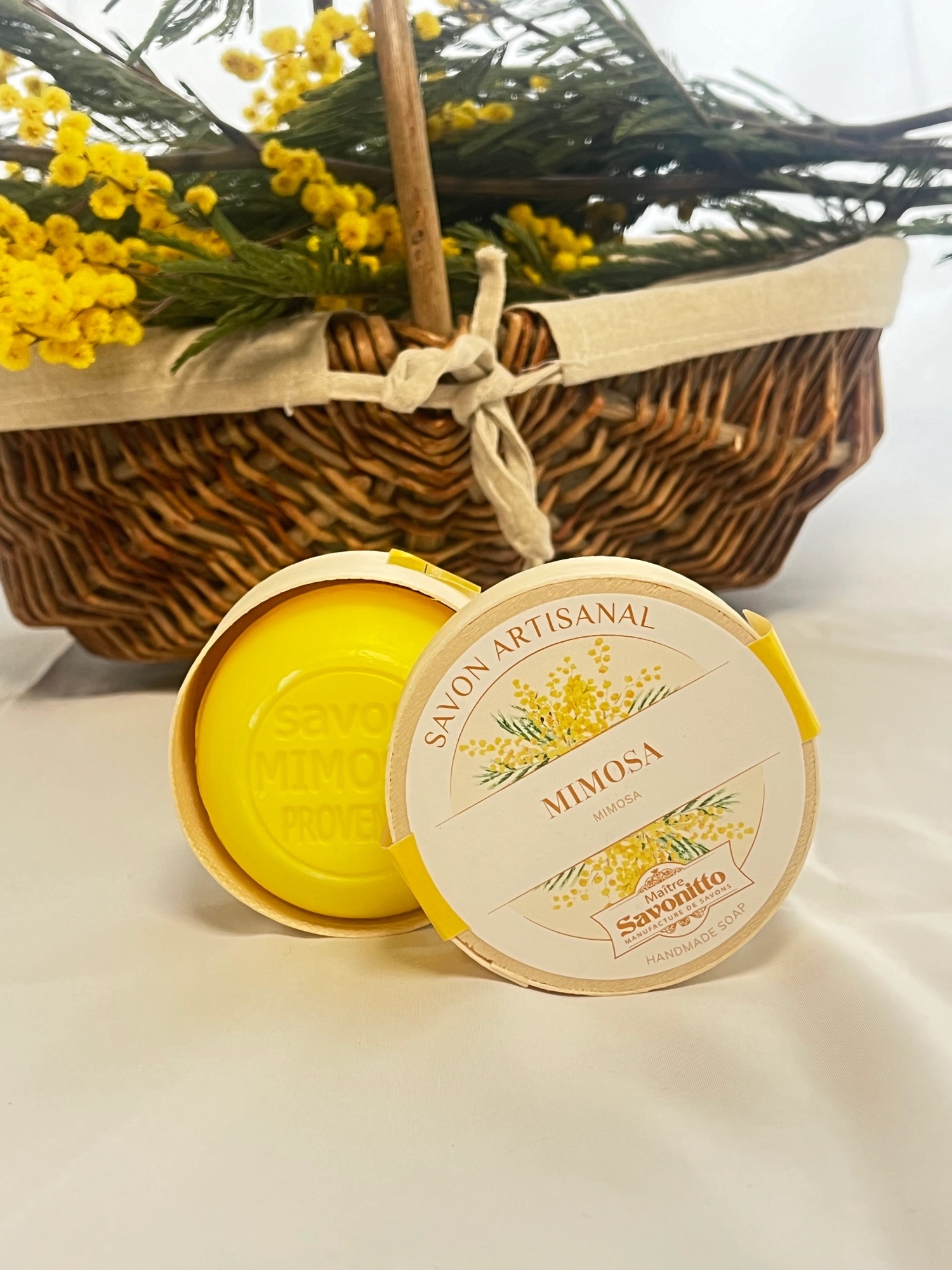 Fast tvål från Provence i fin ask – Mimosa 100g - 3