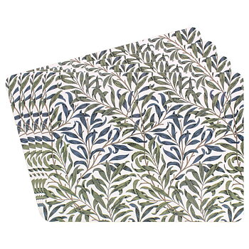 Bordstabletter i Morris' mönster Willow Bough, undersida i kork 4-pack