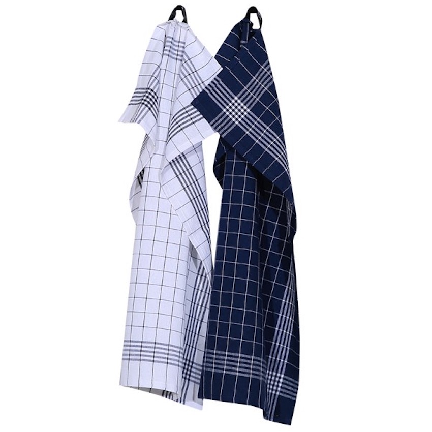 Kökshanddukar ASTRID Recycled OEKO-TEX® – Blå & Vit 50x70cm 2-pack