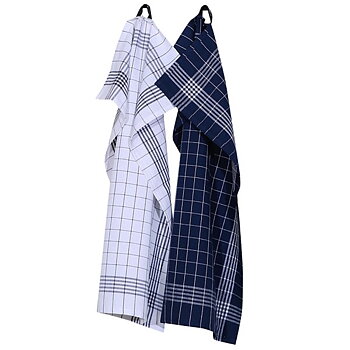 Kökshanddukar ASTRID Recycled OEKO-TEX® – Blå & Vit 50x70cm 2-pack
