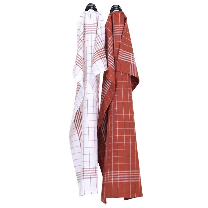 Kökshanddukar ASTRID Recycled OEKO-TEX® – Rost & Vit 50x70cm 2-pack