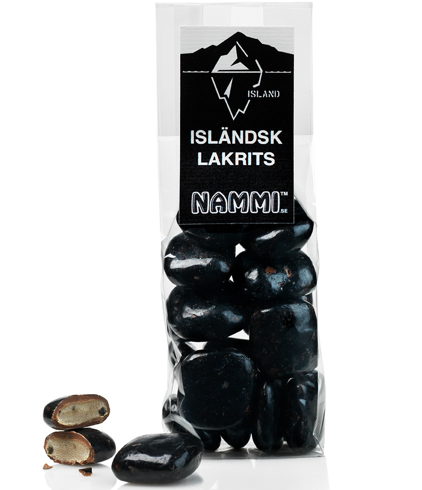 Bombur Svartar – isländsk chokladdragerad lakritskola 140g