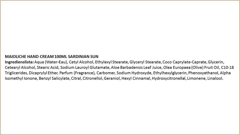 Maioliche Handkräm – Sardinia Sun 100ml - 2