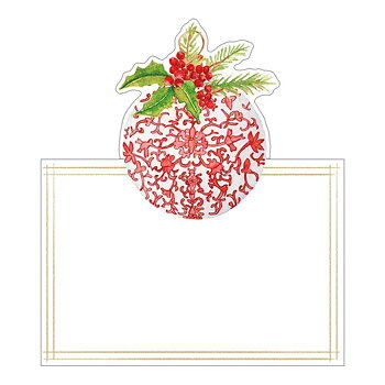 Placeringskort utstansad julkula – Porcelain Ornaments 8-pack