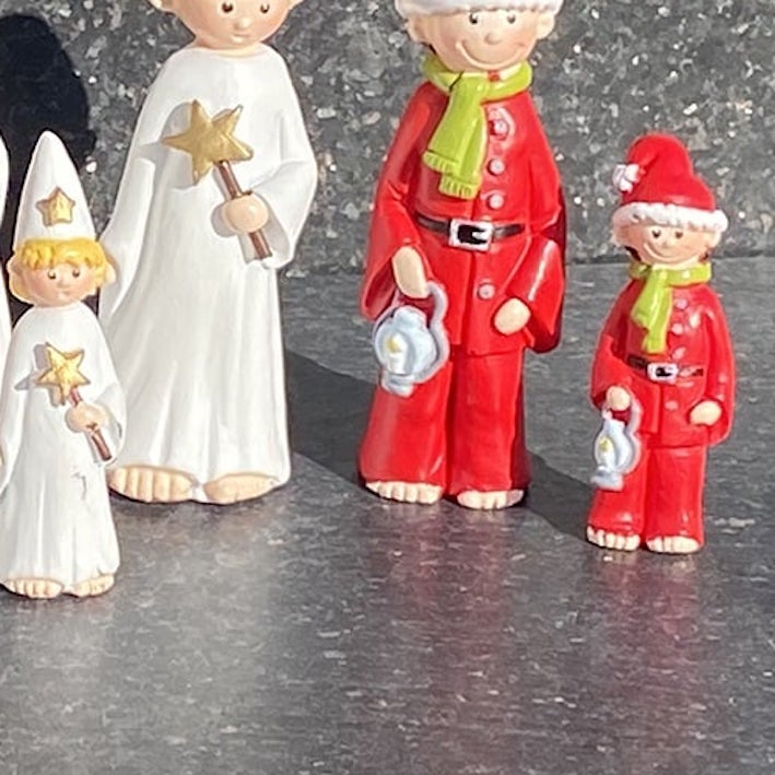 Barfotabarn – Luciatåg, set med fem figurer H:5cm - 2