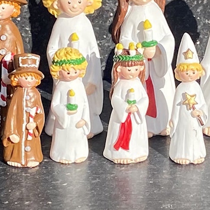 Barfotabarn – Luciatåg, set med fem figurer H:5cm - 3