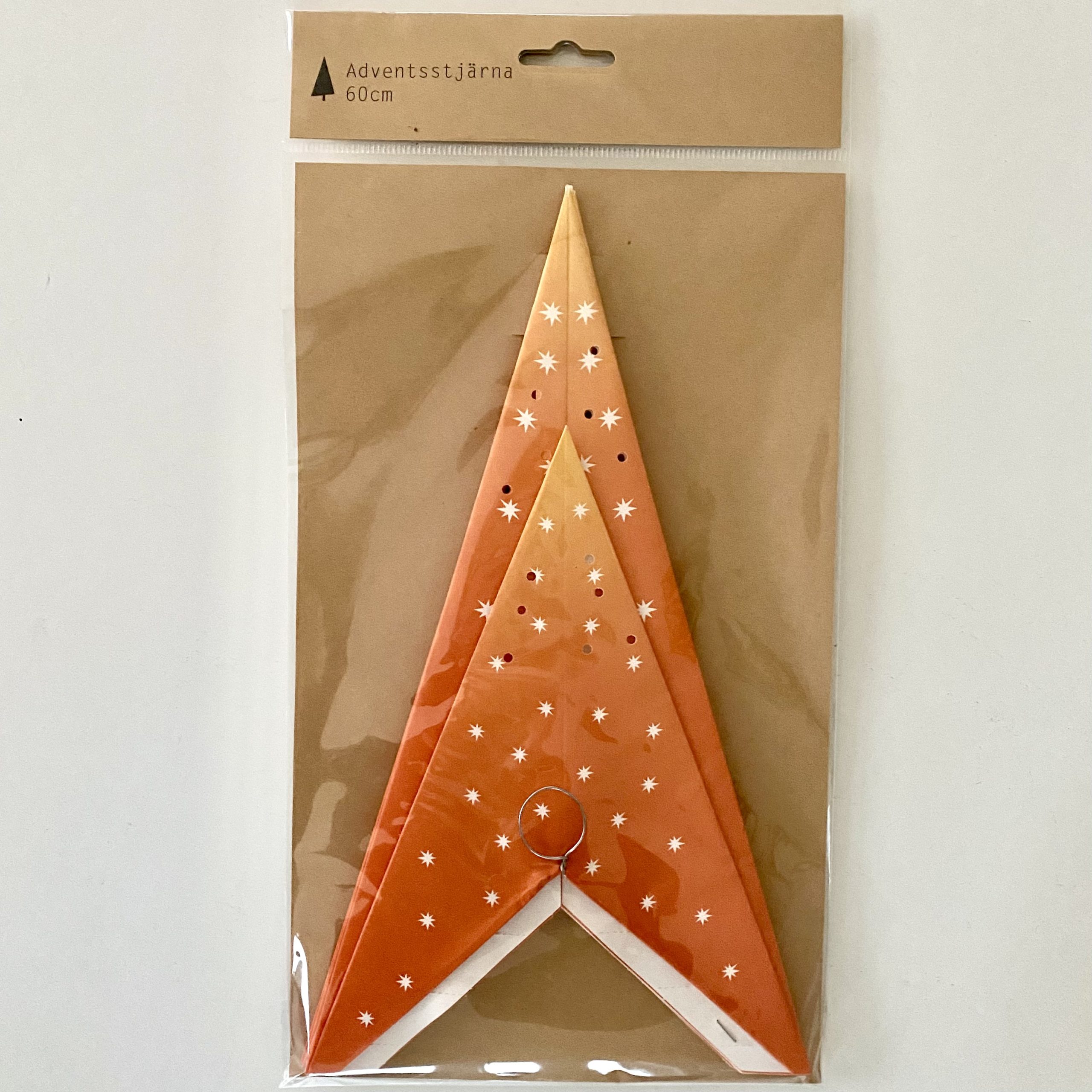 Adventsstjärna – klassisk retromodell i orange 7-uddig 60cm - 7
