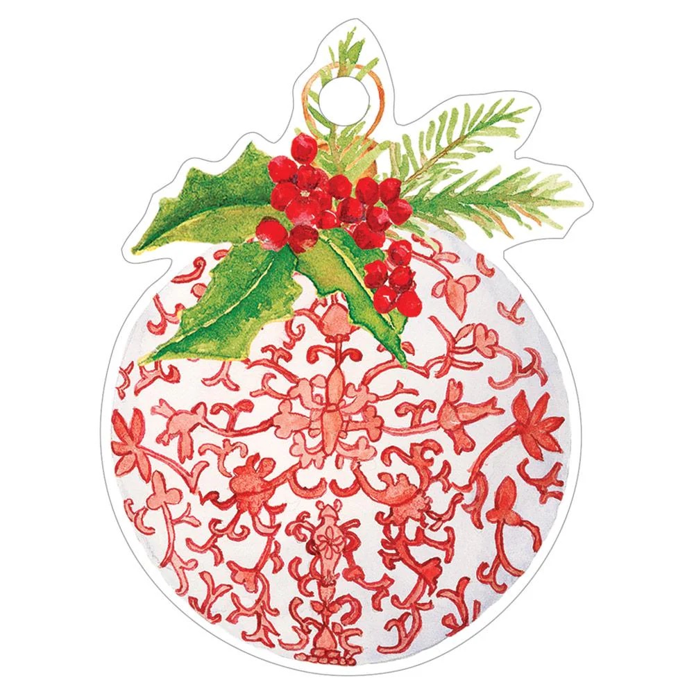 Paketkort utstansad julkula – Porcelain Ornaments 4-pack - 3