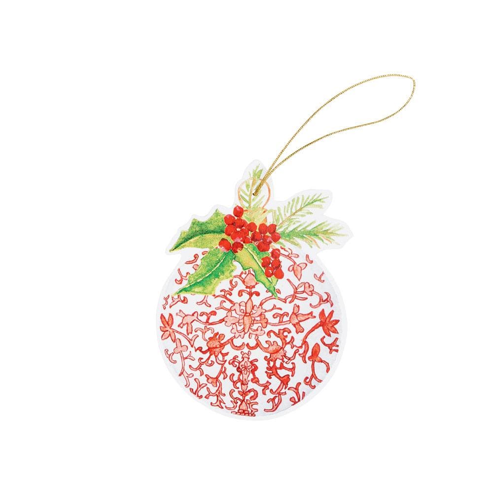 Paketkort utstansad julkula – Porcelain Ornaments 4-pack
