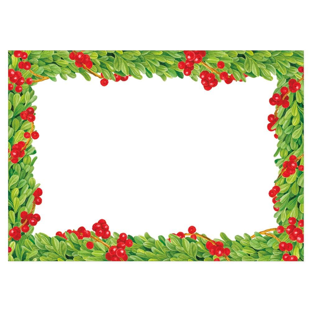 Paketkort självhäftande – Boxwood with Berries-12-pack - 2